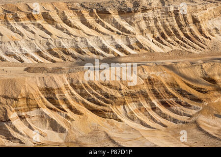 Hintergrund Der gegraben Boden an Braunkohle Tagebau Stockfoto