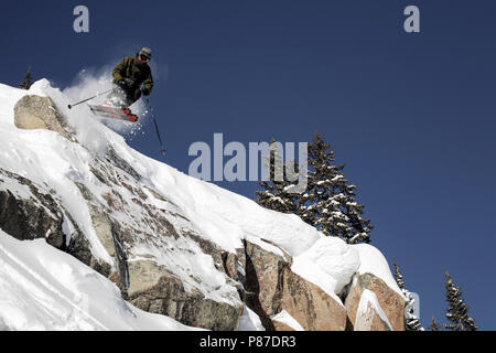 Ski springen Felsen an der Brighton Resort, Utah, USA Stockfoto