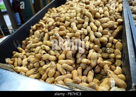 Rohe Erdnüsse oder wie ERDNUSS Arachis Hypogaea, goober oder bekannt Stockfoto