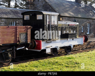 Saughtree, zwei Meilen von der schottischen Grenze mit England, in Liddesdale, Roxburghshire, nördlich von Kielder Forest, Cheviot Hills. Die alte Eisenbahn stat Stockfoto