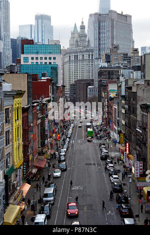 New York, New York/USA, 30.04.2018: Chinatown in Manhattan New York City topview Stockfoto