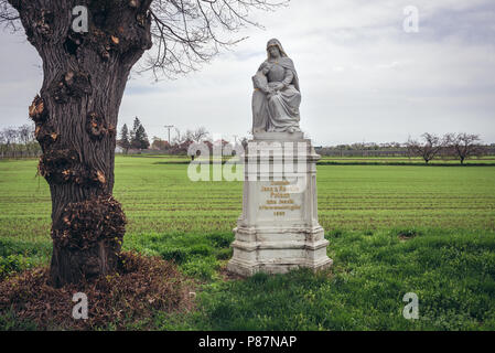 Statue in Moravska Nova Ves Dorf im Bezirk Breclav in der Südmährischen Region der Tschechischen Republik Stockfoto