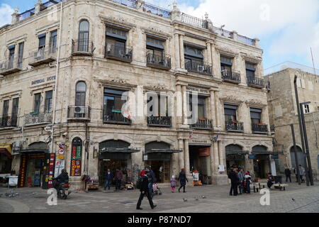 Jerusalem, alte türkische Hotel in der Nähe von Jaffa Gate Stockfoto