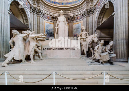 La Convention Nationale Statue im Pantheon in Paris, Frankreich Stockfoto