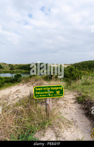 Kein Zugriff auf Natur Bereich Meijendel Dünen im Sommer Stockfoto