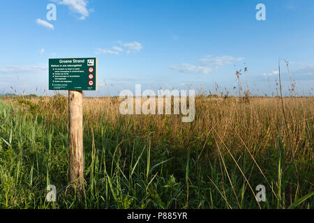 Zeichen der Zuid-Hollands Groene Landschap am Strand im Frühling Stockfoto