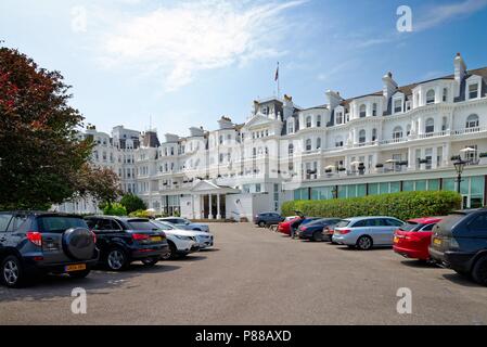 Äußere des Grand Hotel an der Küste von Eastbourne East Sussex England Großbritannien Stockfoto