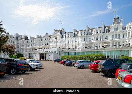 Äußere des Grand Hotel an der Küste von Eastbourne East Sussex England Großbritannien Stockfoto