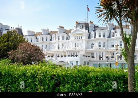 Äußere des Grand Hotel an der Küste von Eastbourne East Sussex England Großbritannien Stockfoto