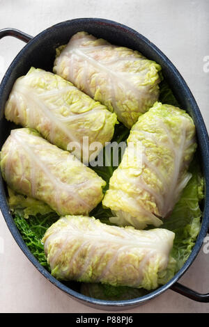 Golabki. Polnisches Fleisch gefülltes Kraut Stockfoto