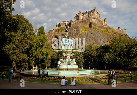 Ross Brunnen, West Princes Street Gardens, Edinburgh, Schottland, Großbritannien Stockfoto
