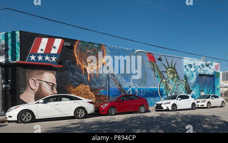 Wandbild in Wynwood Art District von Miami Stockfoto