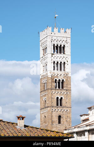 Campanile, Glockenturm der Kathedrale von San Martino, Kathedrale San Martino, Lucca, Toskana, Italien, Europa, Stockfoto