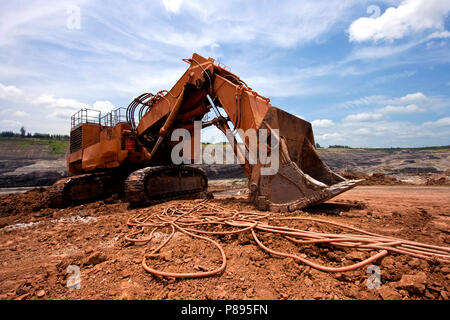 Anschluss - geben Sie "loader Bagger Maschine Erdbewegung Stockfoto