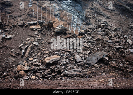 Kohle in einem Kohlenbergwerk Stockfoto