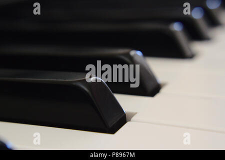 Nahaufnahme von Piano Tastatur Stockfoto