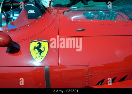 Close up of red Ferrari racing car Stockfoto