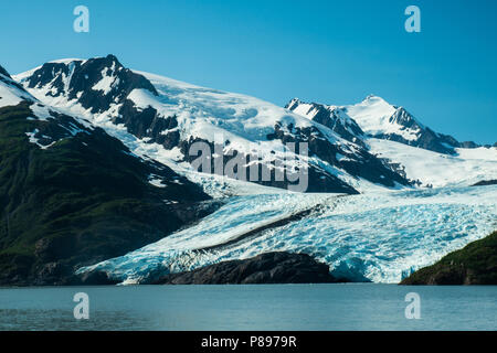 Portage Glacier von Portage See gesehen. Stockfoto