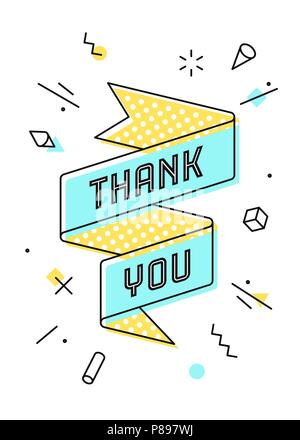 Danke. Jahrgang band Banner Stock Vektor