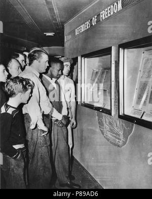 Die Freiheit Zug war sieben - Auto Zug, der in den USA von September 1947 bis Januar 1949 reiste. Es war in der Geschichte der amerikanischen Demokratie gewidmet (Besuch exhbit) Stockfoto