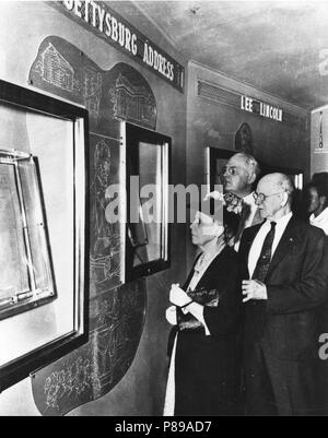 Die Freiheit Zug war sieben - Auto Zug, der in den USA von September 1947 bis Januar 1949 reiste. Es war in der Geschichte der amerikanischen Demokratie gewidmet (Besucher der Ausstellung). Stockfoto