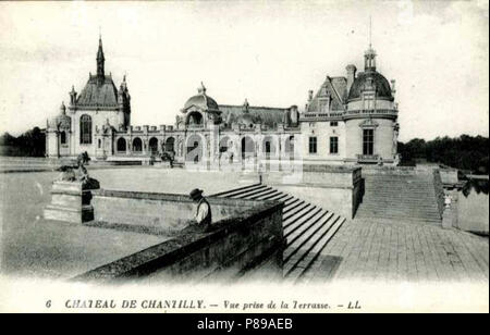 6 Chateau de Chantilly Vue pris de la Terrasse (Blick von der Terrasse) Stockfoto