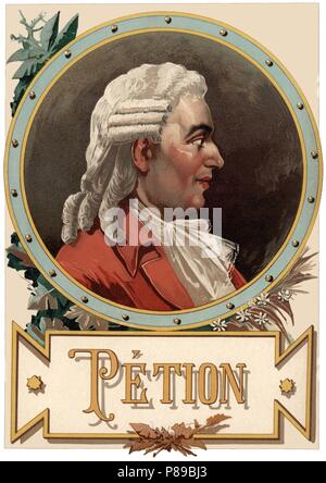 Jerome Pétion de Villeneuve (1756-1794), abogado y Revolucionario francés. Grabado de 1896. Stockfoto