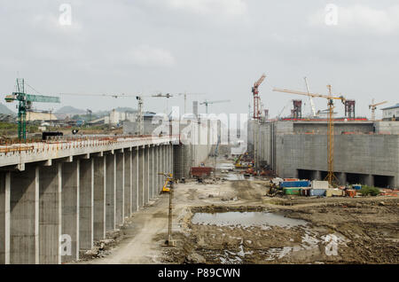 Cocoli Schlösser vor Juni 2015 geflutet, an der Panama Canal Erweiterung Website Stockfoto