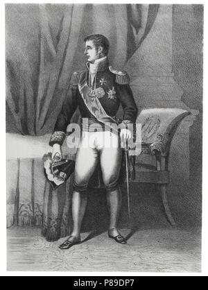 José I Bonaparte (1768-1844), político, diplomático y abogado Francés, Hermano de Napoleón Bonaparte, rey de España. Grabado de 1880. Stockfoto