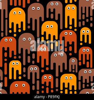 Monster Muster, ein Muster der mutierten Muster, Bakterien, Viren. Cartoon Stil für die Kinder. Ist lustig, Kinder drucken Stock Vektor