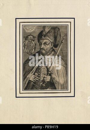 Porträt von Stephan Báthory, König von Polen. Museum: Russische Staatliche Archiv der alten Dokumente (RGADA). Stockfoto