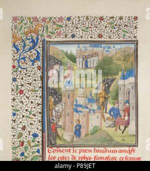 Balduin von Boulogne in Edessa im Februar 1098. Miniatur aus der 'Historia' von Wilhelm von Tyrus. Museum: Bibliothèque de Genève. Stockfoto