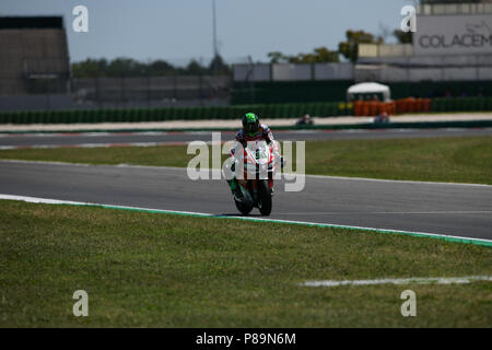 Misano Adriatico, Italien. 08 Juli, 2018. 50 Eugene Laverty (1) IRL Aprilia RSV 4 RF Milwaukee Aprilia während der MOTUL FIM Superbike Meisterschaft - Italienisch runden Sonntag Rennen während der World Superbikes-Stromkreis PIRELLI Riviera di Rimini rund, 6. - 8. Juli 2018 in Misano, Italien. Quelle: Fabio Averna/Pacific Press/Alamy leben Nachrichten Stockfoto