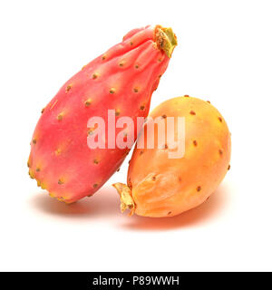 Reif cactus Früchte auf weißem Hintergrund Stockfoto