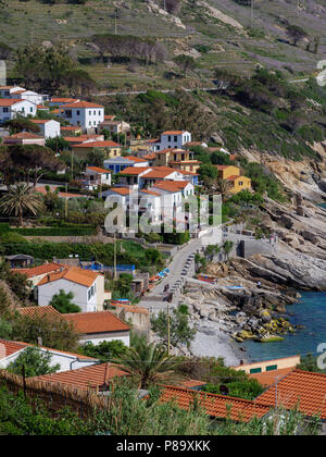 Bay und der Ortschaft Chiessi, Elba, Region Toskana, Provinz Livorno, Italien, Europa Stockfoto