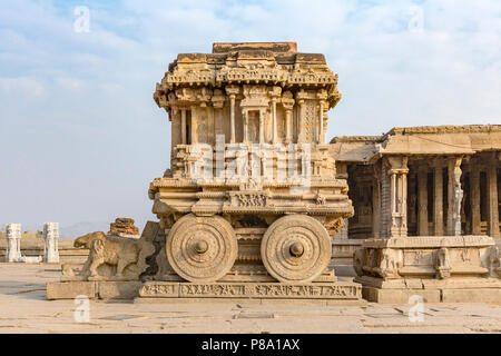 Garuda Stein wagen, Hampi, Karnataka, Indien Stockfoto