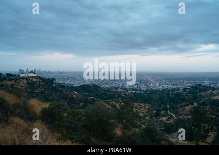 Los Angeles Panorama, Aussicht vom die Hollywood Hills Stockfoto