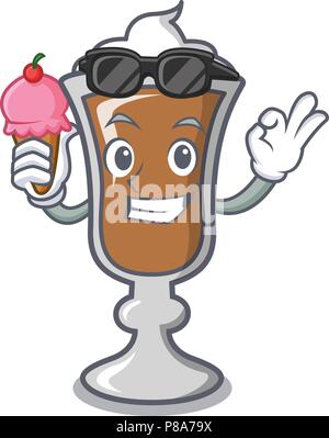 Mit Eis Irish Coffee Charakter Cartoon Stock Vektor