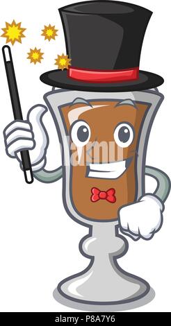 Magier Irish Coffee Maskottchen Karikatur Stock Vektor