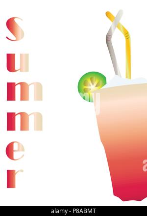 Sommer Card Vektor mit Cocktail trinken Stock Vektor