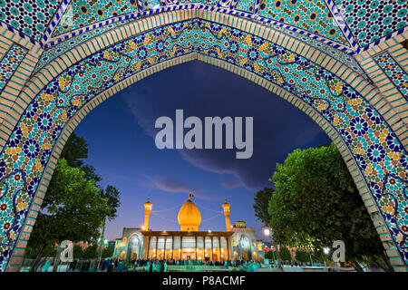 Heiligen Schrein von Shah Cheragh, eine wichtige muslimische religiöse Stätte, in Schiraz, Iran Stockfoto