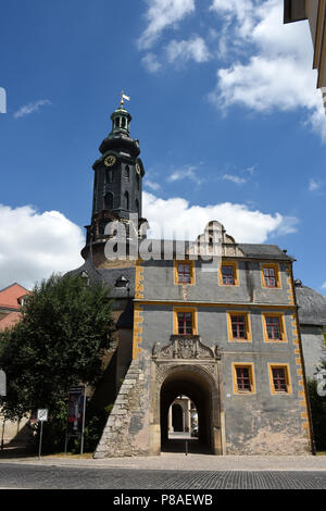 Der Palast der Tower oder die auf dem Weimarer Stadtschloss oder Residenzschloss Weimar, Thüringen, Deutschland, Europa Stockfoto