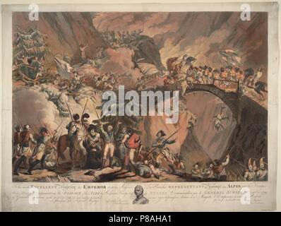 Armee von Alexander Suworow über die Alpen im Jahr 1799. Museum: private Sammlung. Stockfoto