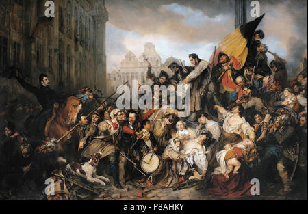 Gustave Wappers Baron - belgische Revolution (Episode der September Tage 1830 auf der Grand Place von Brüssel) 1. Stockfoto