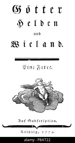 Wieland, Christoph Martin (1733-1813), deutscher Dichter, Übersetzer und Verleger der Aufklärung. Drucken Sie zuerst der Götter Goethes", Heiden und Wieland', nachdem die Kopie von Hirzel Goethes Sammlung von der Universitätsbibliothek Leipzig, 1881 Stockfoto