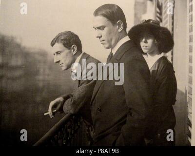 Maurice Ravel, Vaslav Nijinsky, Bronislava Nijinska in Paris. Museum: private Sammlung. Stockfoto