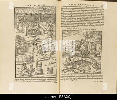 Abbildung von De re metallica Libri XII von Georgius Agricola. Museum: private Sammlung. Stockfoto