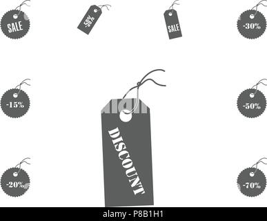 Verkauf und Rabatt Vektor-illustration Symbole gesetzt Stock Vektor