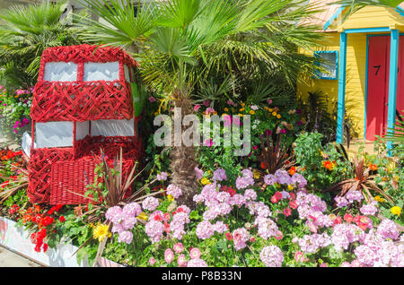 Der Birmingham City Council's Parks Abteilung Goldmedaille - gewinnende Eintrag auf der Chelsea Flower Show, die nun auf der Anzeige außerhalb des Rates Haus. Stockfoto