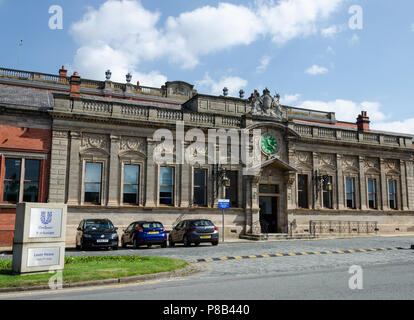 Port Sunlight, UK: Juni 6, 2018: ein Modell gebaut Arbeiter der benachbarten Hebel Bros soap Fabrik zu Haus. Stockfoto